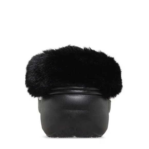 NEW CROCS Sizes 6 - 10 Women's Classic Platform Fuzz Lined Clog - Black - Picture 6 of 7